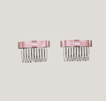 Pink Satin Ribbon Bow Hair Combs 2-Pack