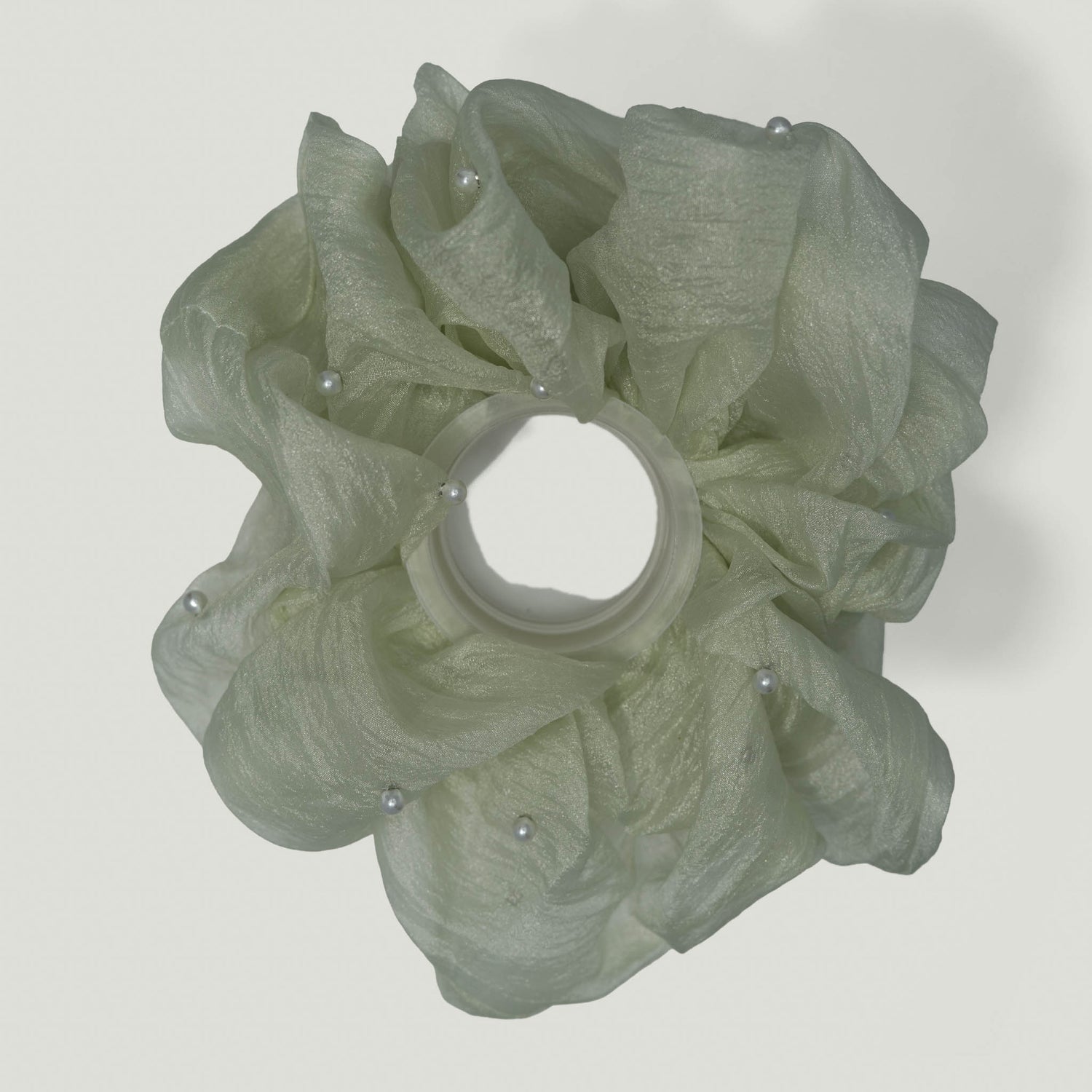 Sage Green Pearl Scrunchies - Pack of 2