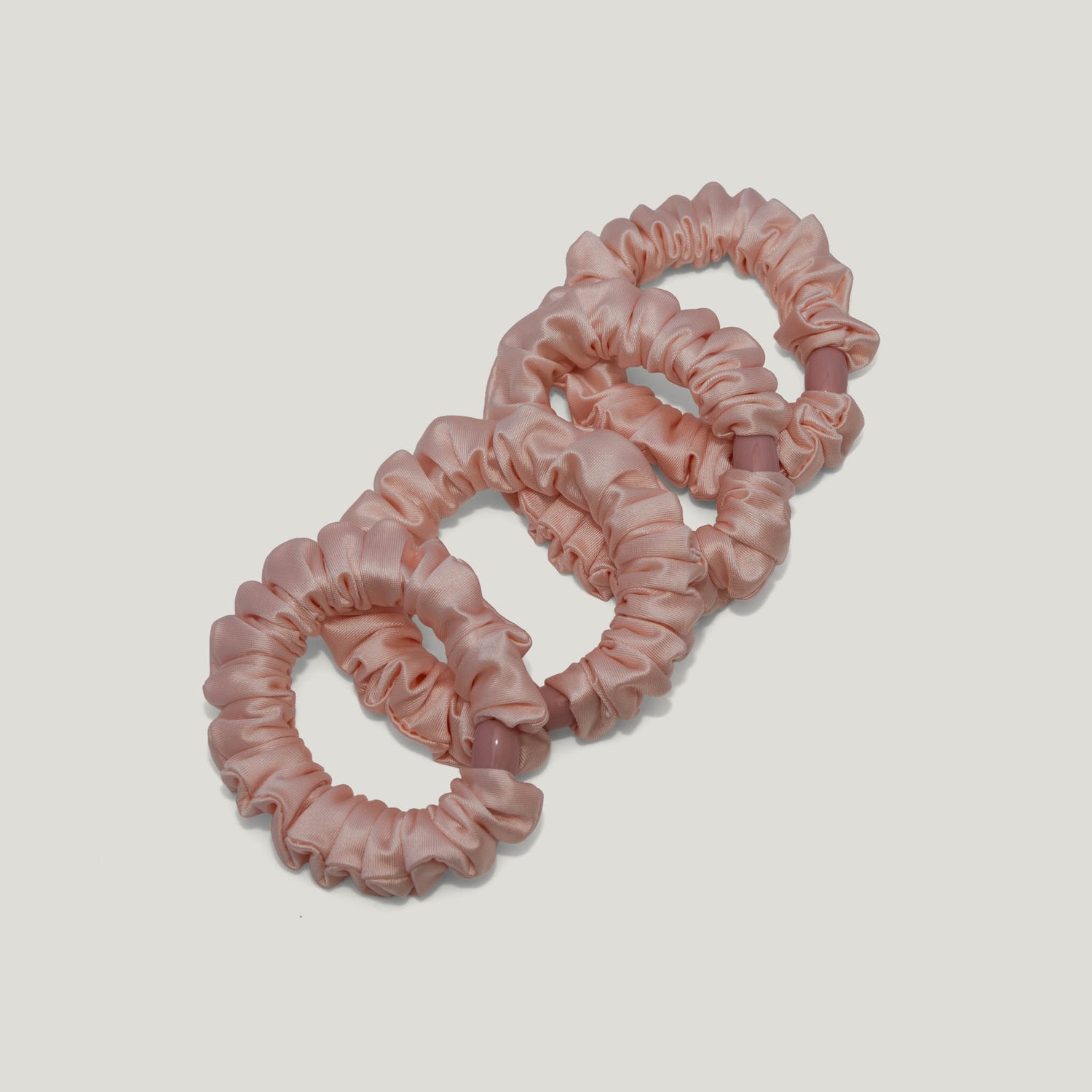 Blush Pink Satin Scrunchies - Pack of 8