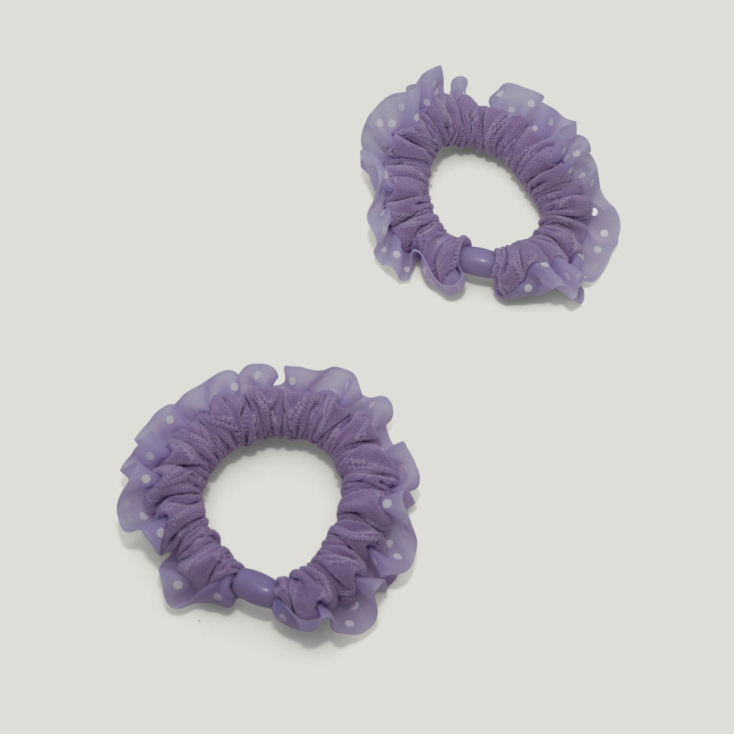 Lavender Polka Dot Scrunchies - Pack of 6