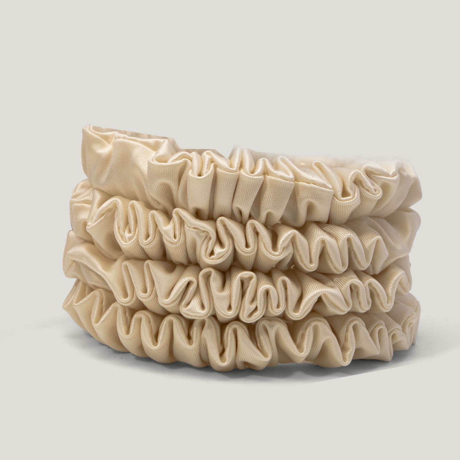 Silk Skinny Cream Scrunchies - Pack of 8