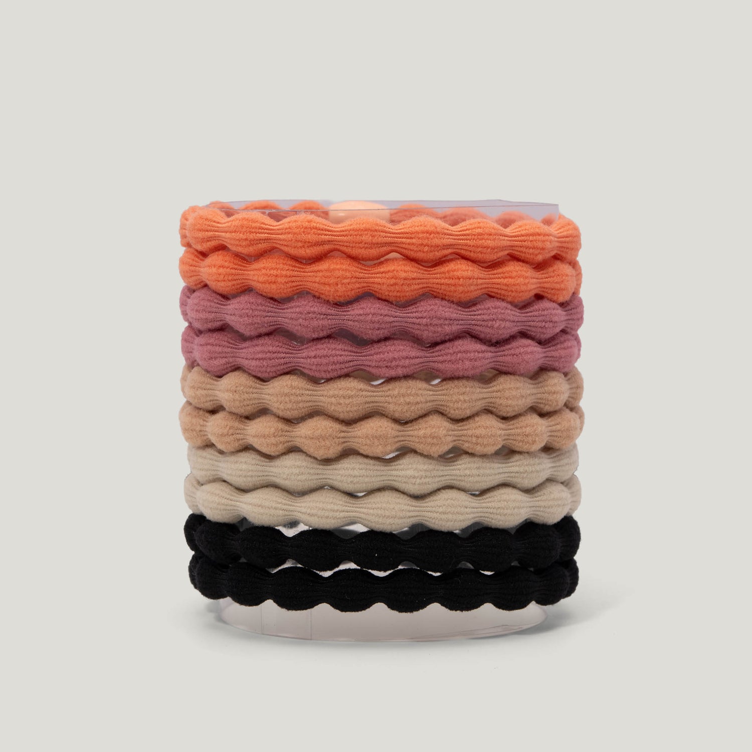 Wavy Textured Hair Ties 10-Pack No-Slip Elastic Bands